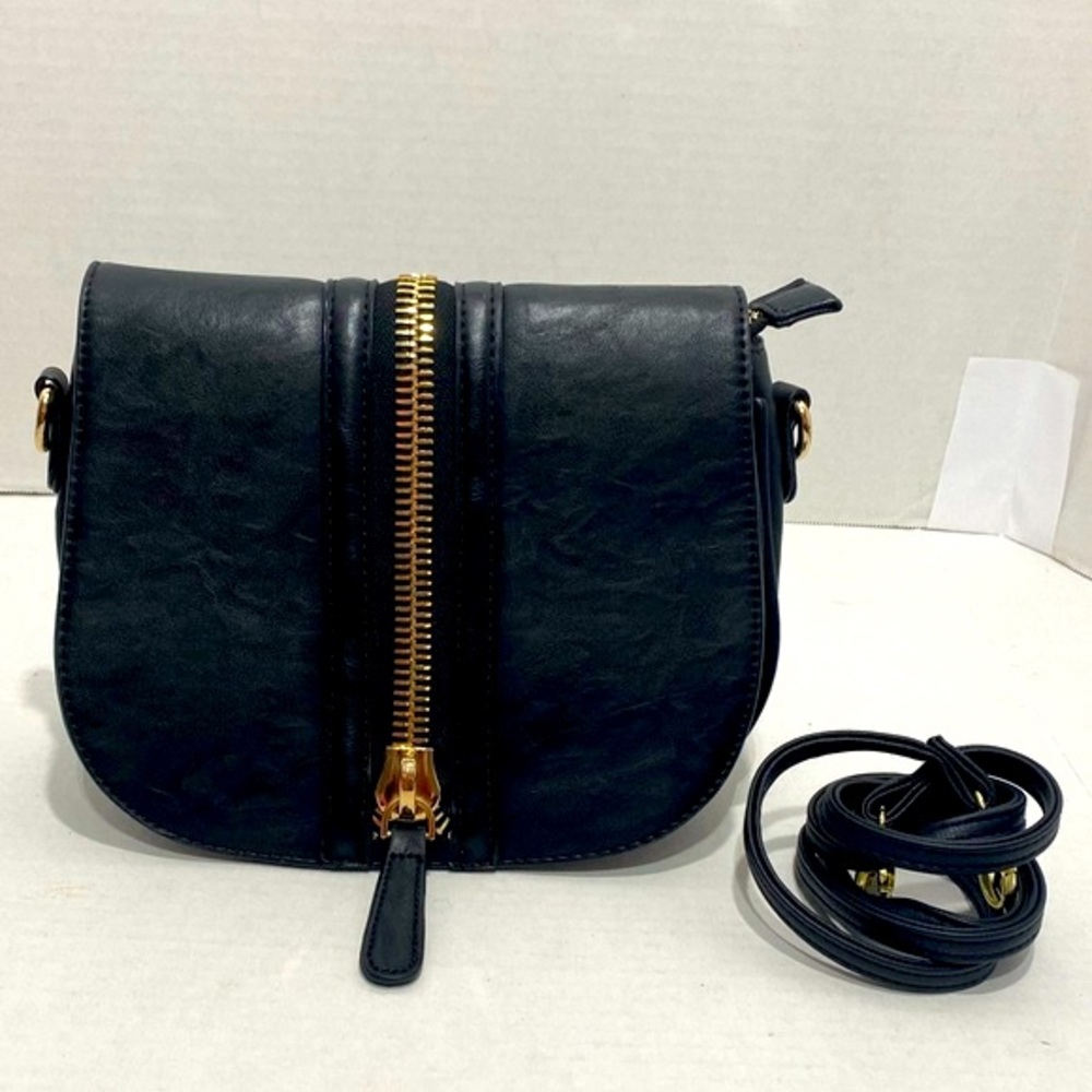 Madison West Vegan Leather Crossbody Bag Faux Flap Casual Shoulder Purse Brown